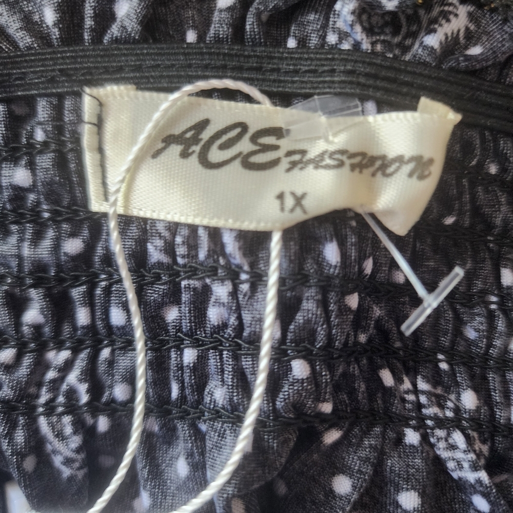 NWOT ACE Fashion Maxi Dress Boho Psychedelic Gold Paisley Ruched Waist Stretch. - Picture 6 of 8